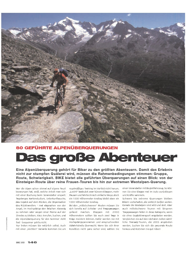 80 GEFÜHRTE ALPENÜBERQUERUNGEN