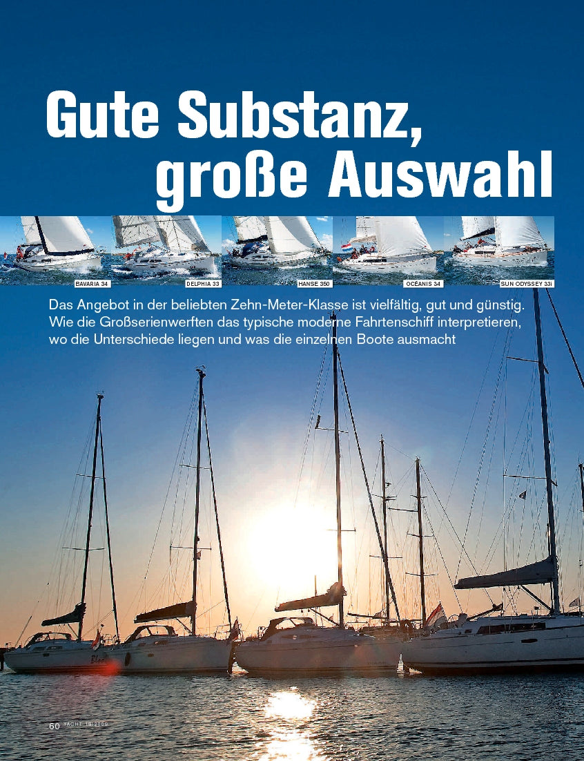 34-Fuss-Vergleichstest (Bavaria 34, Delphia 33 Hanse 350, Oceanis 34, Sun Odyssey 33i)