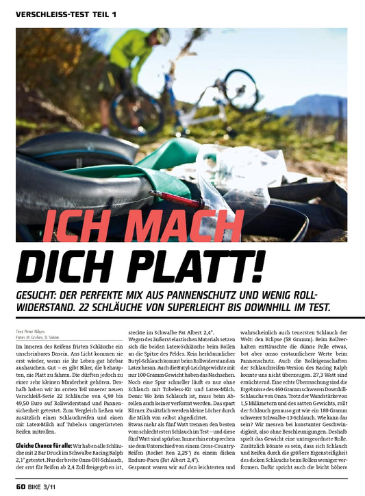 22 Schläuche im Verschleißtest