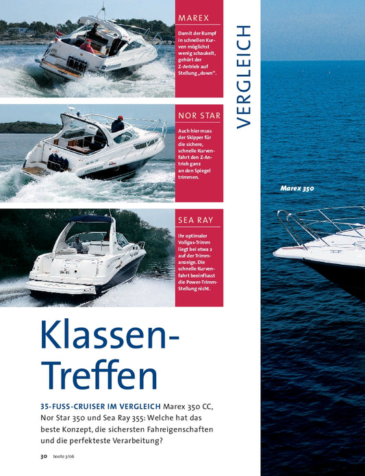 35-FUSS-CRUISER IM VERGLEICH: Marex 350 CC, Nor Star 350 und Sea Ray 355
