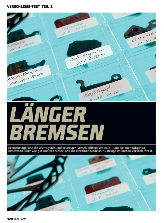 15 Bremsbeläge im Verschleißtest
