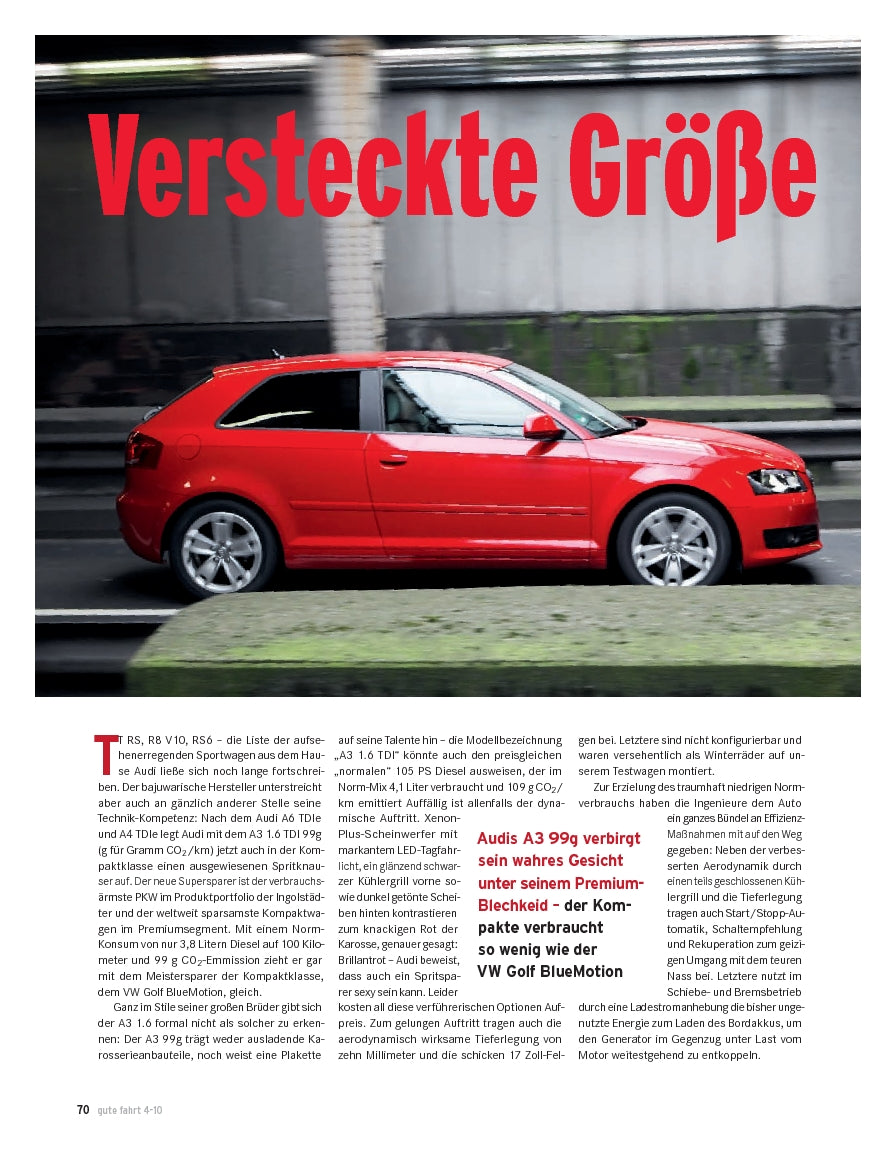 A3 1.6 TDI (99 g) mit 105 PS