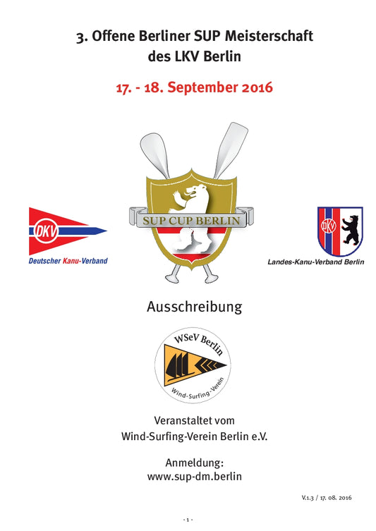 3. Offene Berliner SUP-Meisterschaft 2016
