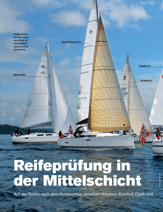 11-m-Vergleichstest (Bavaria 36, Delphia 37, Hanse 385, Oceanis 37, Sun Odyssey 379)