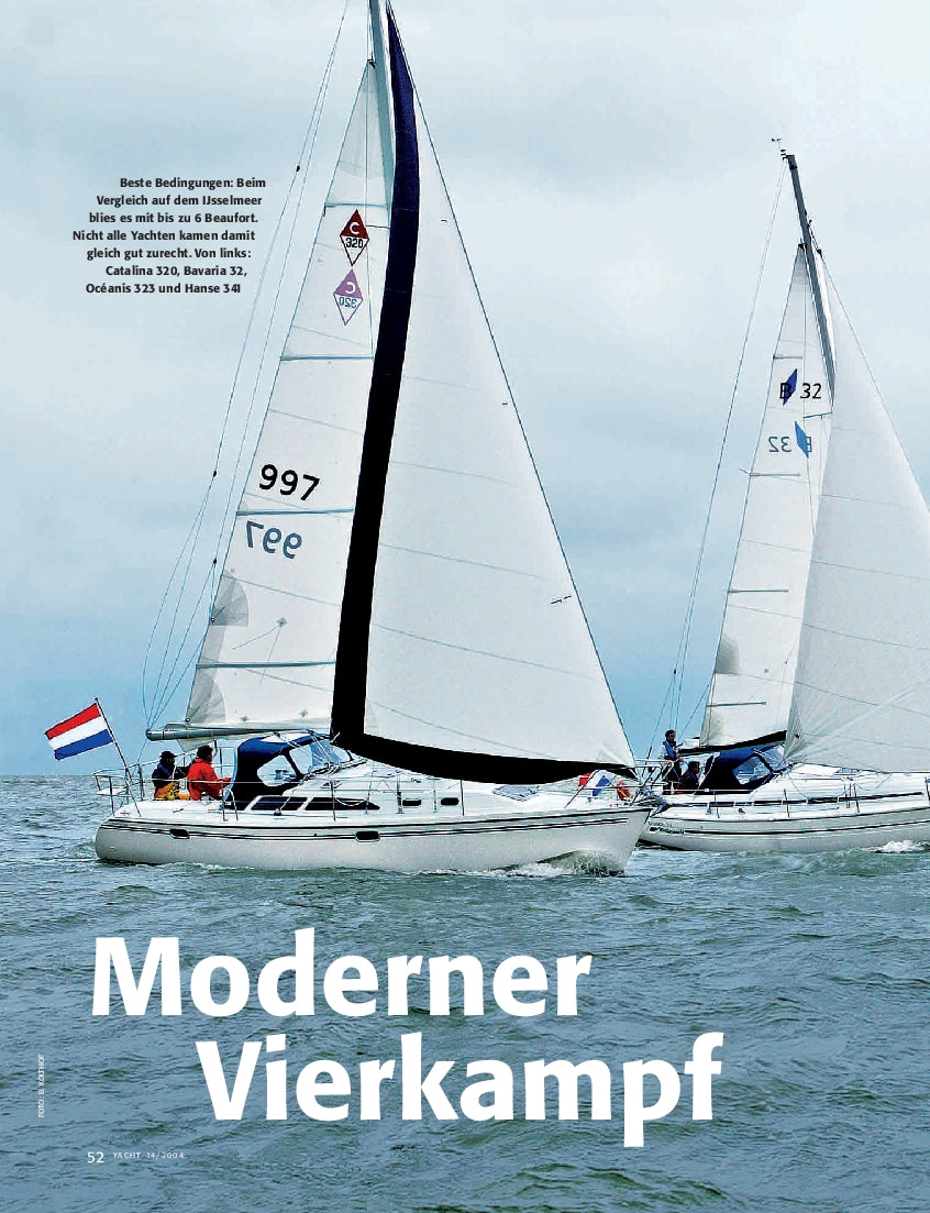 Zehn-Meter-Klasse: Bavaria 32, Catalina 320, Hanse 341, Oceanis 323 Clipper