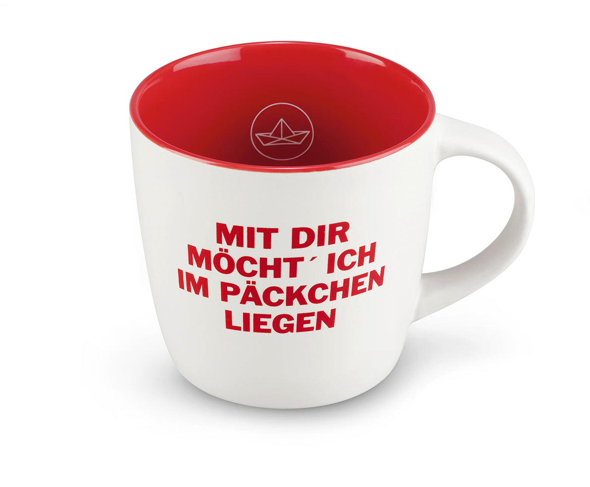 Tasse: "Mit dir möcht' ich im Päckchen liegen"