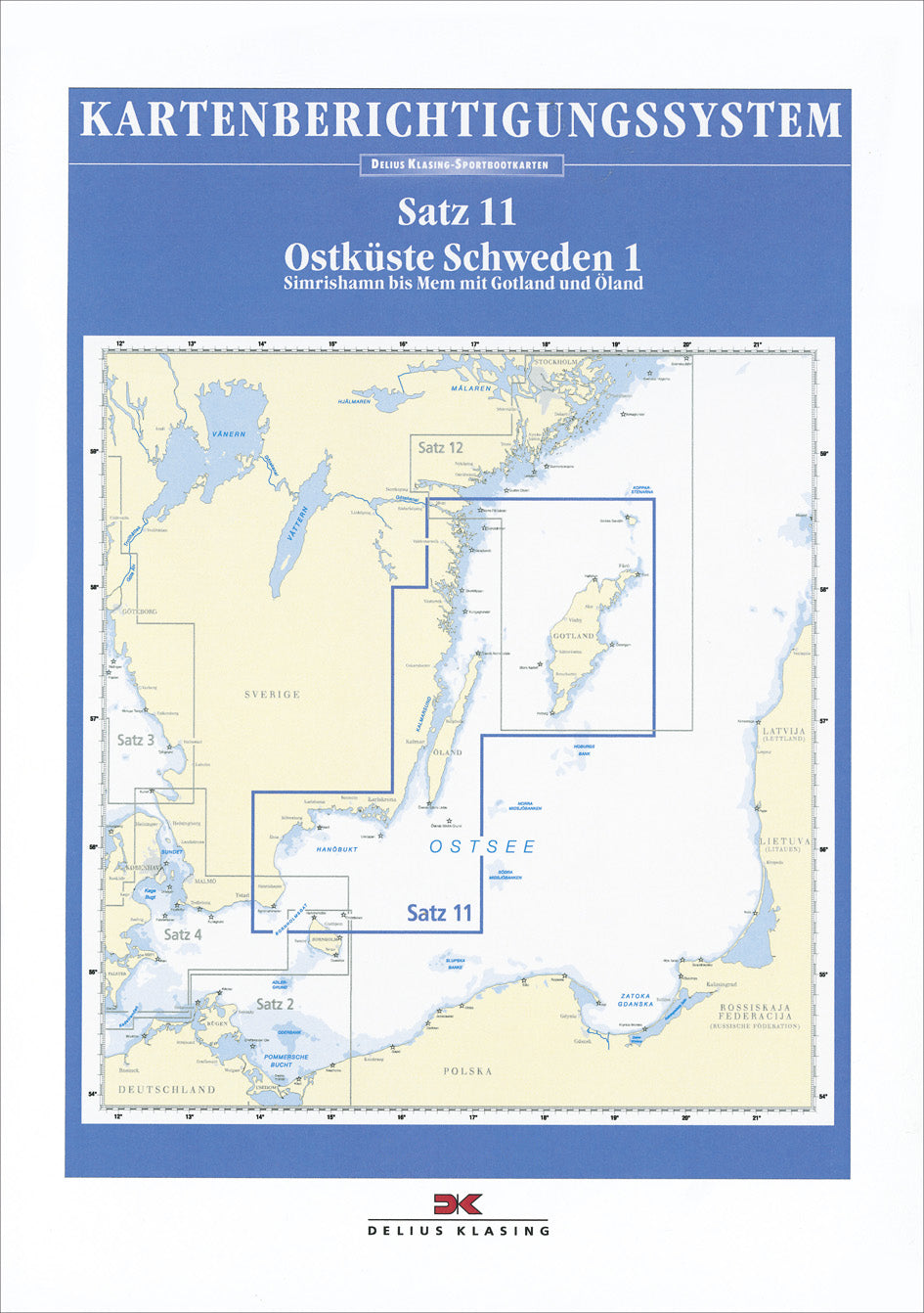 Berichtigung Sportbootkarten Satz 11: Ostküste Schweden 1 (2020)