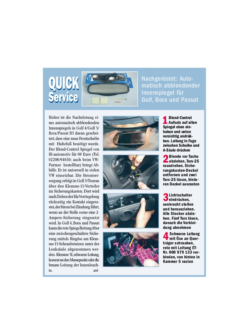 Abblend Spiegel für VW