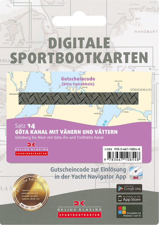 Satz 14 - Götakanal mit Vänern und Vättern (Gutscheincode-Karte)