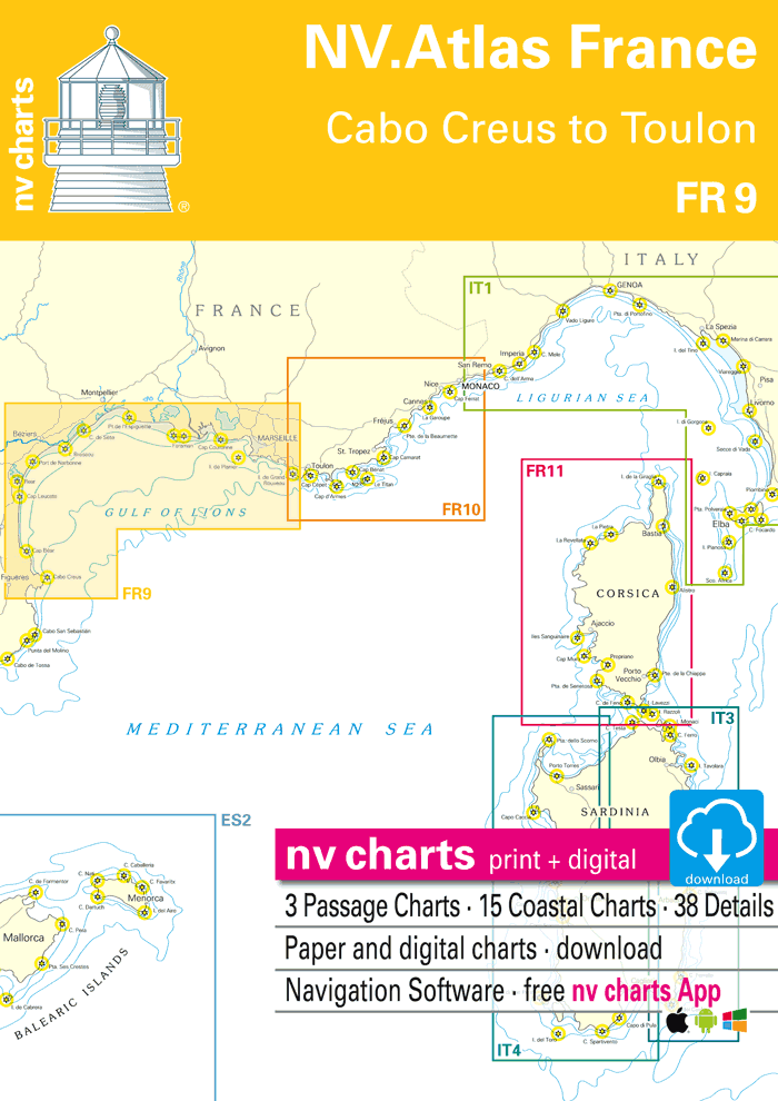 FR 9 - NV. Atlas France - Cabo Creus to Toulon