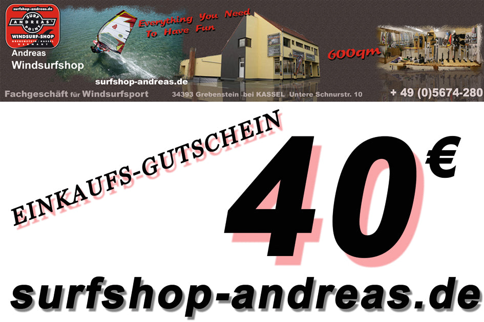 Surfshop Andreas Gutschein € 40,-