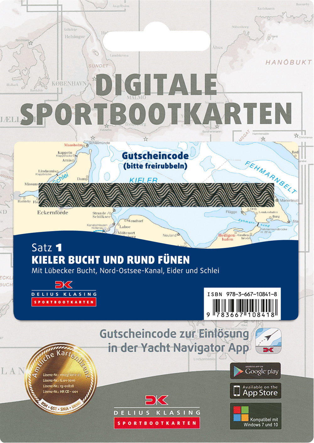 Satz 1 - Kieler Bucht und Rund Fünen (Gutscheincode-Karte)
