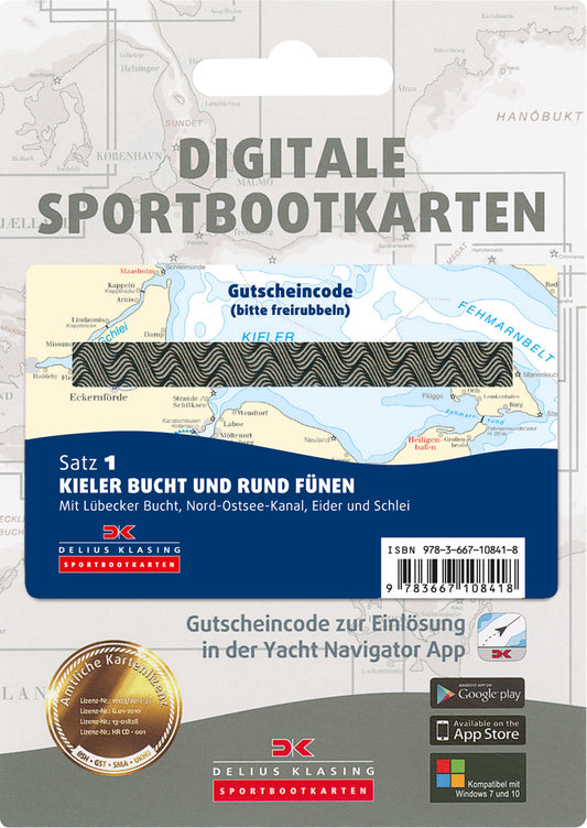 Satz 1 - Kieler Bucht und Rund Fünen (Gutscheincode-Karte)