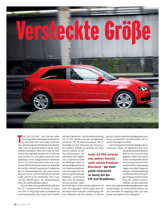 A3 1.6 TDI (99 g) mit 105 PS