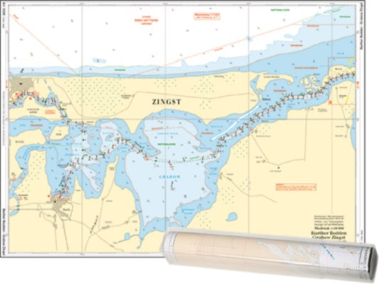 Einzelkarte Barther Bodden - Grabow   Zingst / Saaler Bodden (Ausgabe 2022)