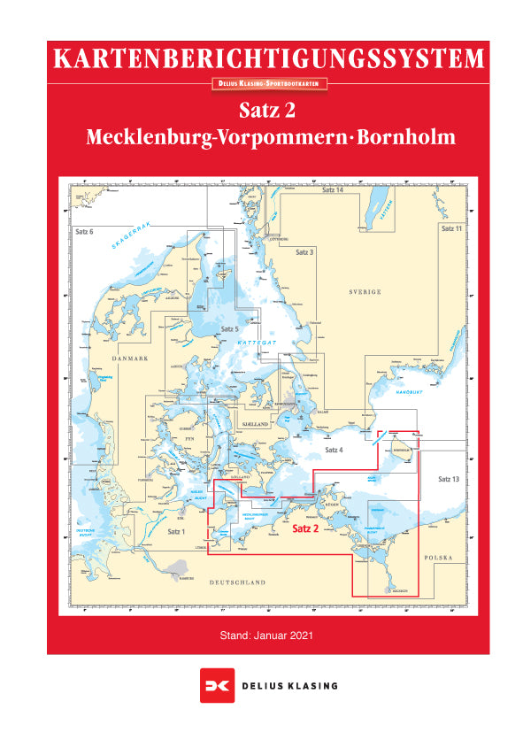 Berichtigung Sportbootkarten Satz 2: Mecklenburg-Vorpommern - Bornholm (Ausgabe 2022)